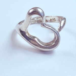 Tiffany & Co Elsa Peretti Open Heart 925 Sterling Silver Ring